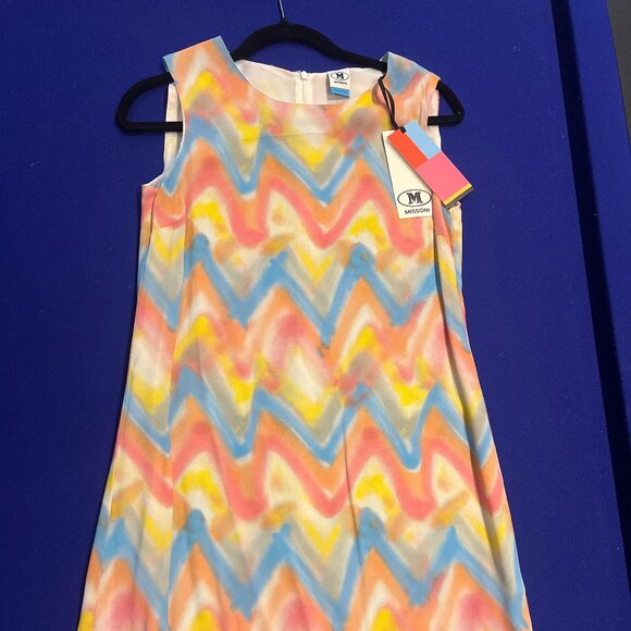 New Missoni Chevron Zig Zag pastel sleeveless shift dress - Picture 1 of 3